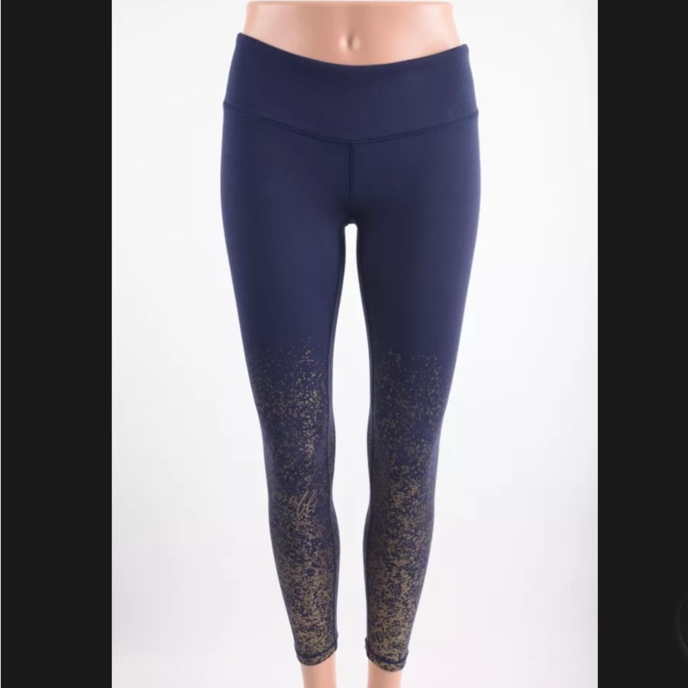 Lilly Pulitzer Luxletic navy and god foil leggings
